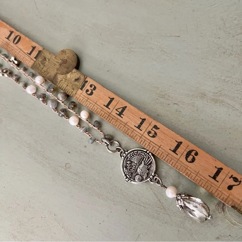 ARTISAN Necklace “Treasures” Pearls and Labradorite with Swivel Pendant - Picture 10 of 13